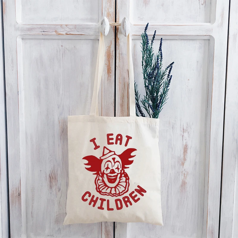 

Scary Clown Tshirt Funny Halloween Tee The Horror Movie Shirt Funny Weird Tees I Eat Children Vintage Clothe for Women XL