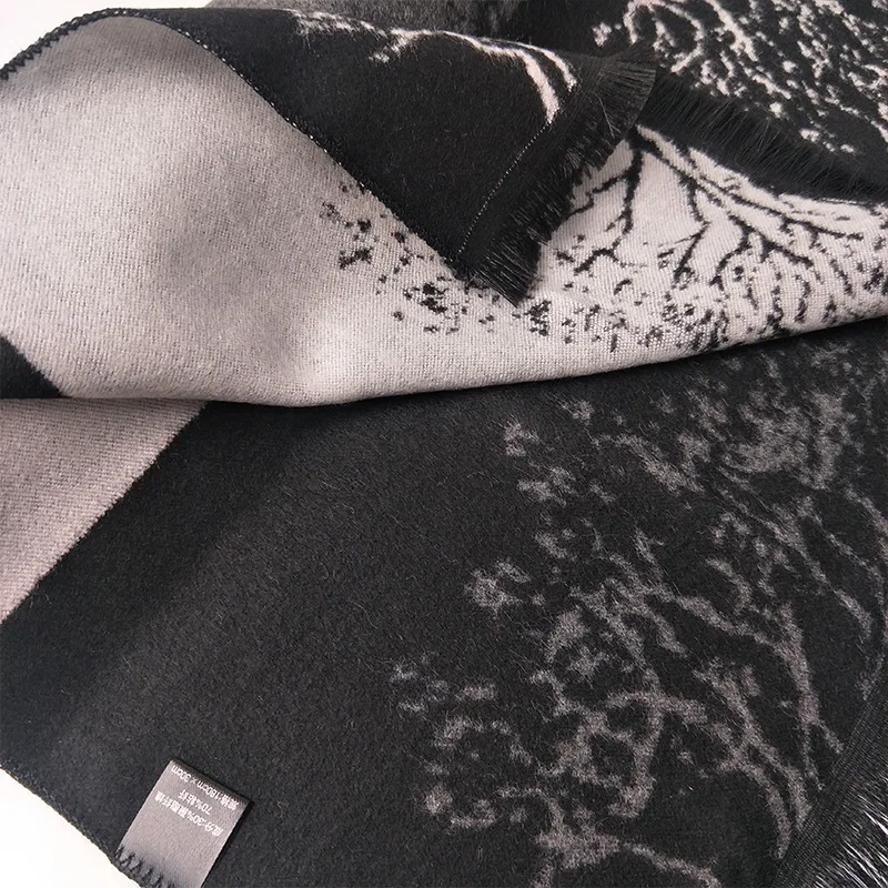 Разноцветный зимний шарф из искусственного кашемира мужской длинный