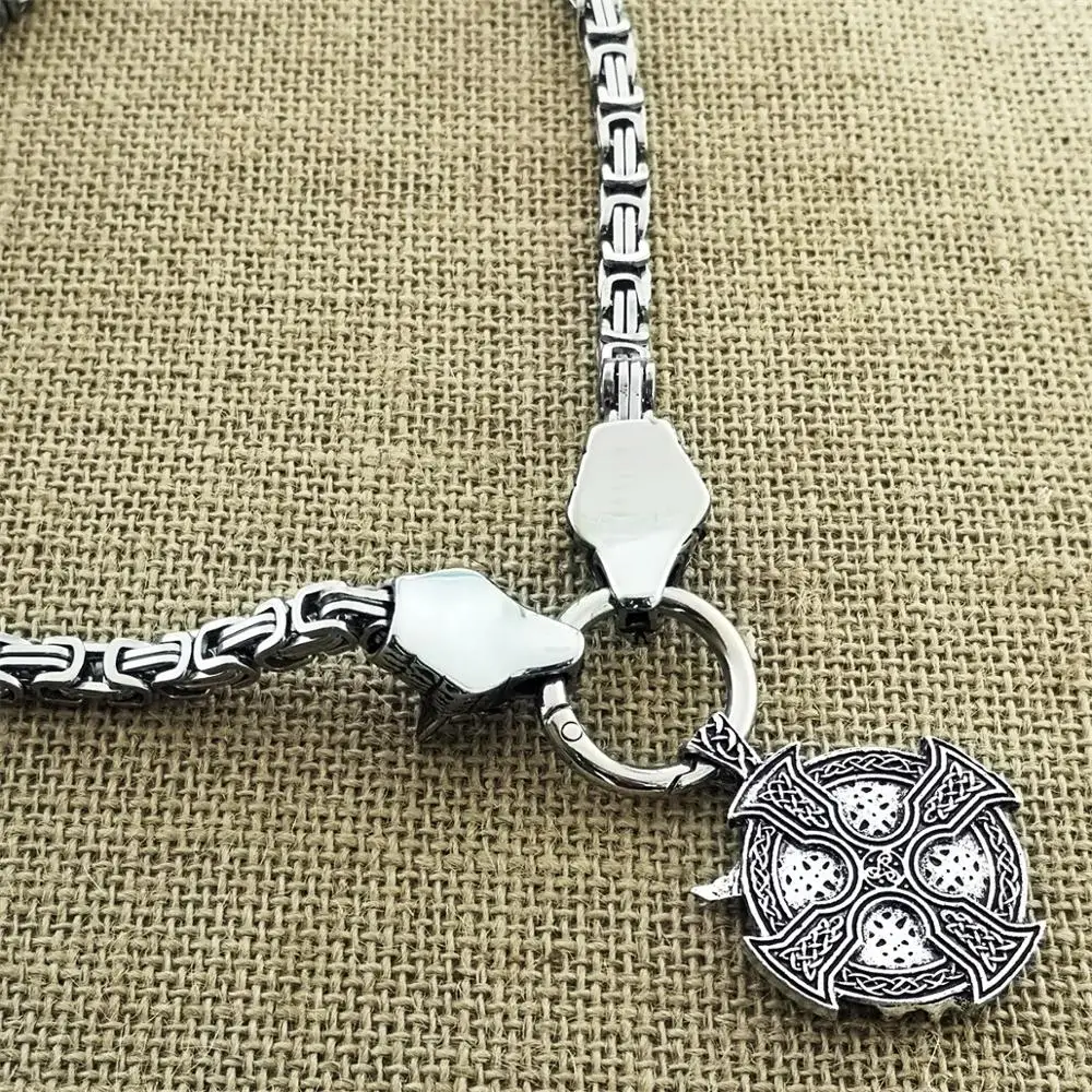 Ожерелье из нержавеющей стали для мужчин "Викинг-воин Один с вороном и головой волка", модные панк украшения.