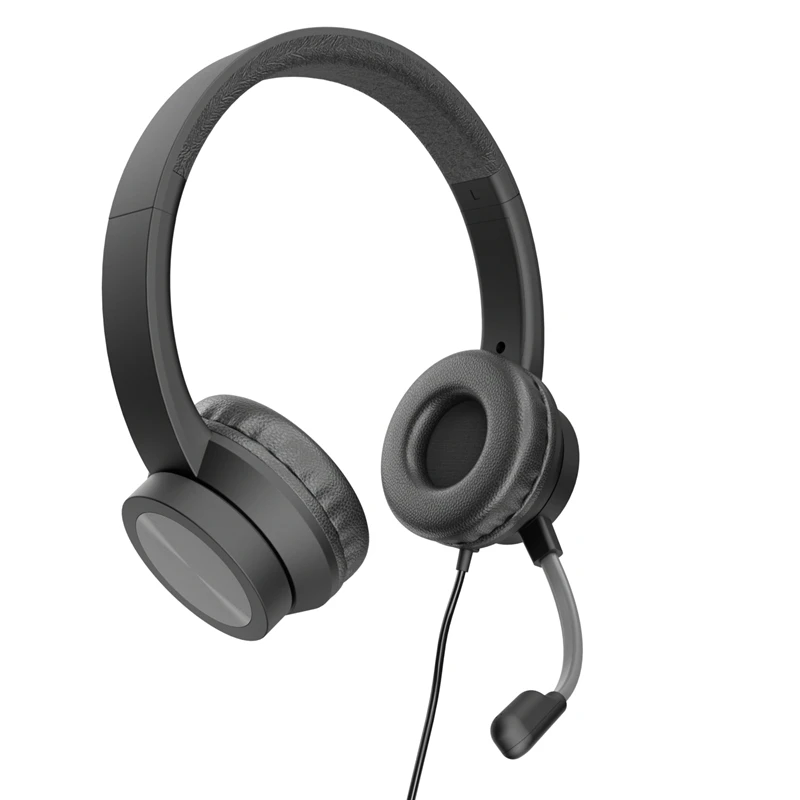 

On-Ear USB Headset with Microphone, Comfortable Soft Leatherette Ear Cushions, Adjustable Mic, In-Line Control, Wired