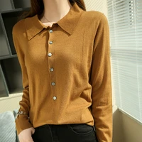 longming 2021 new women sweater 100 merino wool pullover spring knit sweater top autumn long sleeve top blouses woman sweaters