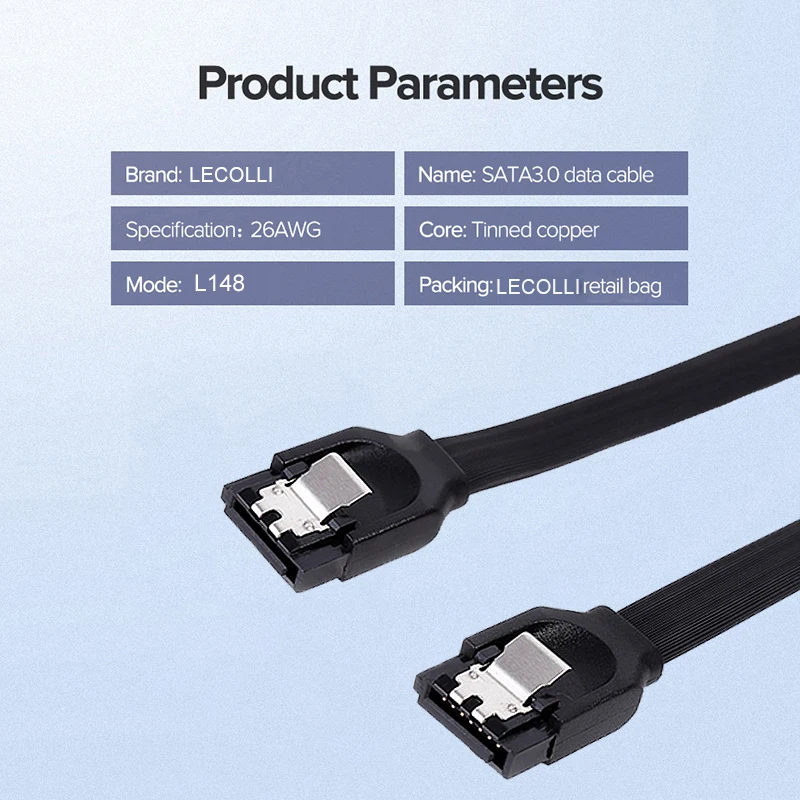 

2020 Hot Sale Safe Sata 3.0 High-Speed Stable Signal Transmission HDD/SSD Data Cable Fast Transmission Wires