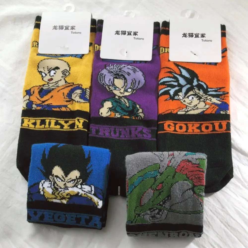 

Son Goku Kuririn Torankusu Trunks Bejīta Yonsei Vegeta IV Cosplay Cotton Sock Kawaii Ankle Socks