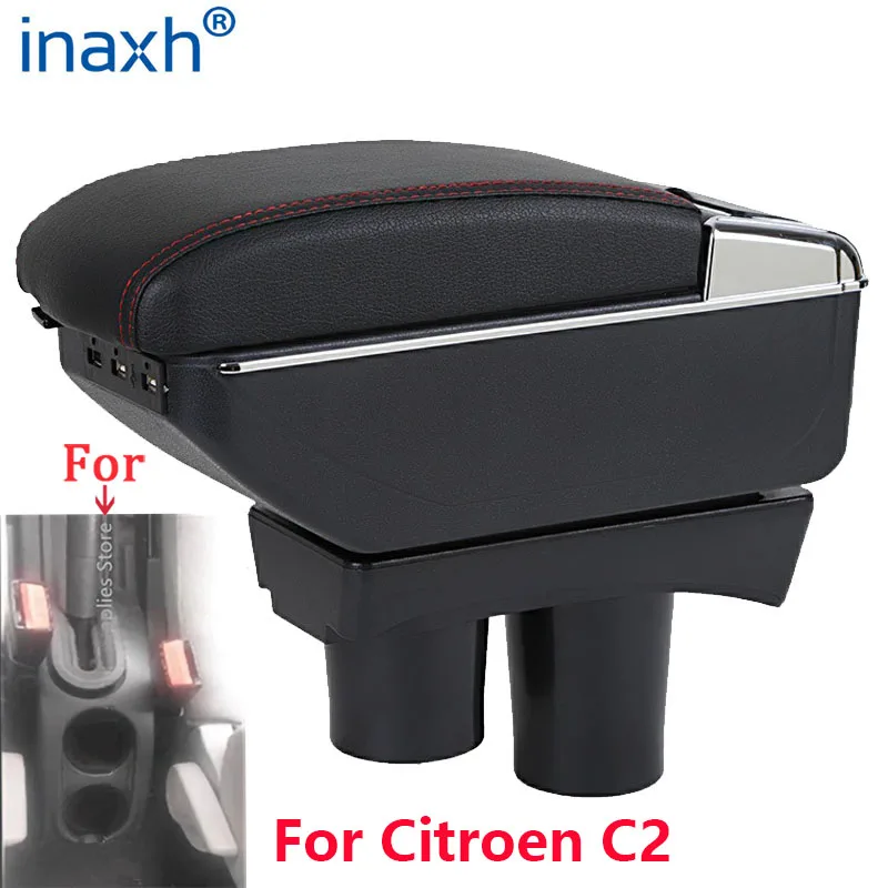 

For Citroen C2 Armrest Box Universal For Citroen C2 Car Armrest Storage Box Cup Holder Modification Accessorissories