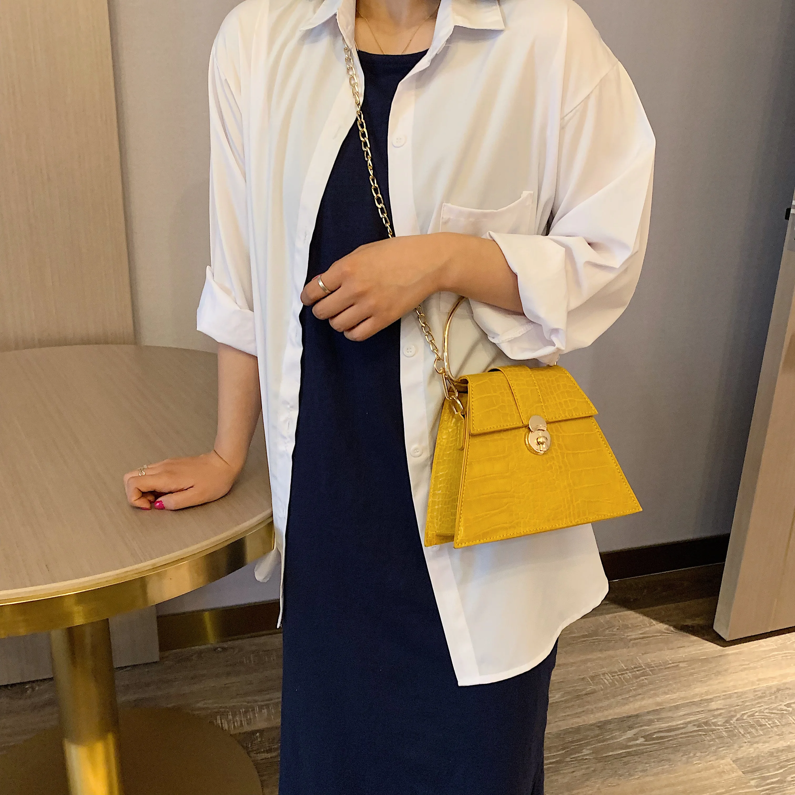 Трапециевидный камень шаблон PU кожа сумки через плечо для женщин 2019 плеча