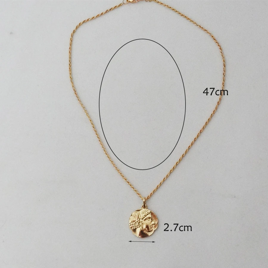 

Gothic Head Portrait Medallion Alloy Chain Neckalce Euramerican Pendant Necklace Jewelry Femme