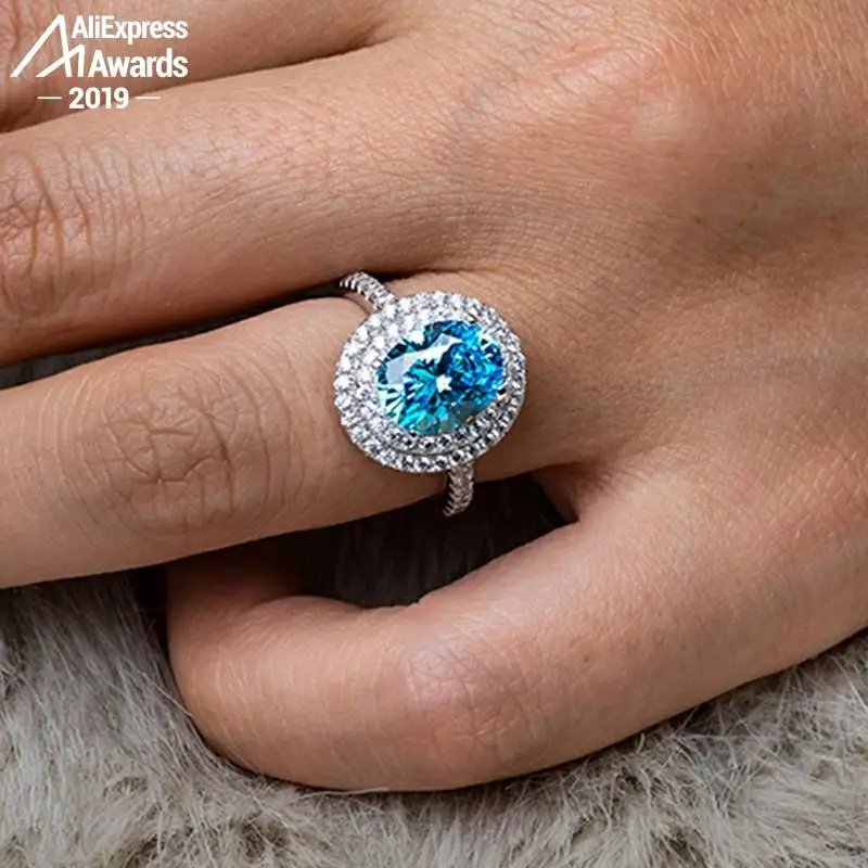 Овальная огранка 8*10 мм S925 изящное ювелирное изделие Стерлинговое Серебро кольцо