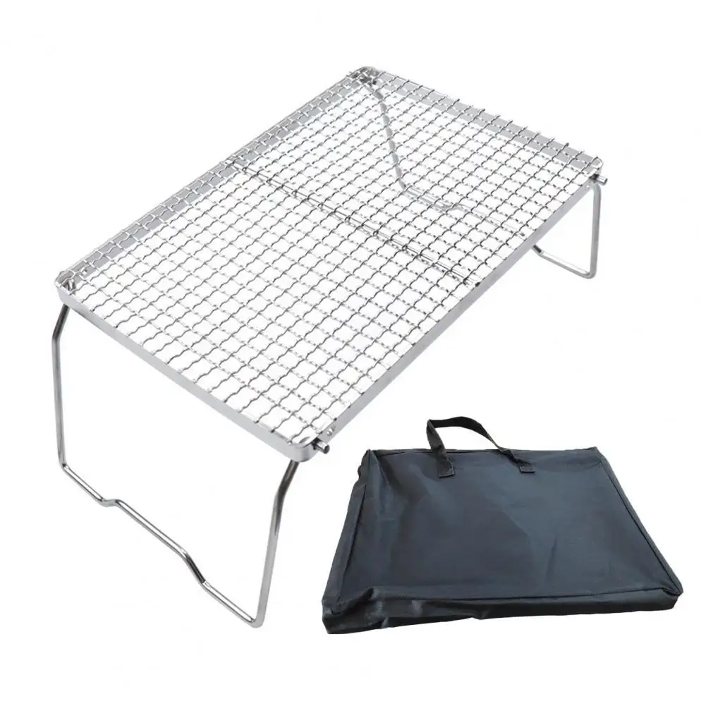 

Portable Camping Grill Anti-oxidation Foldable Accessory Backpacking Hiking BBQ Grill Rack for Family Camping Grill