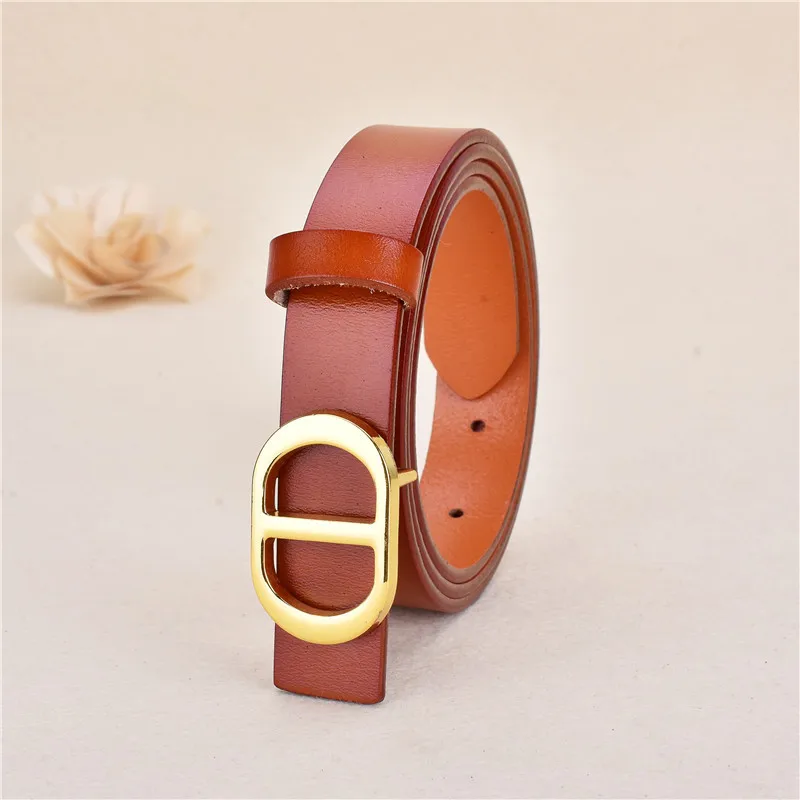 

Women's Belts High Quality Design Alloy Buckle Women Genuine Leather Belt Waist Belt Fashion All-Match Jeans Belt 2.3cm Wide