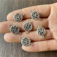 junkang 20pcs zinc alloy diy bracelet bottom bracket connector hollow retro style pattern parts for jewelry accessories