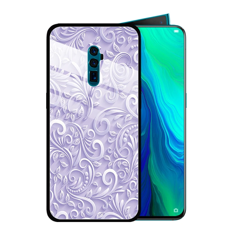 Чехол с геометрическим рисунком русалки из закаленного стекла для OPPO Reno2 Z F Reno 10x