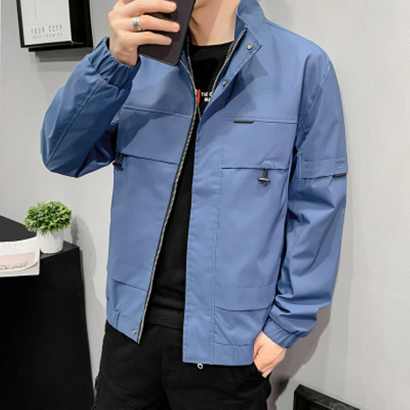 

Preferred New Jacket Men's Korean Edition Jacket Stand Collar Jacket Casual Jacket Men's Jacket Workwear Men's Coat48040430