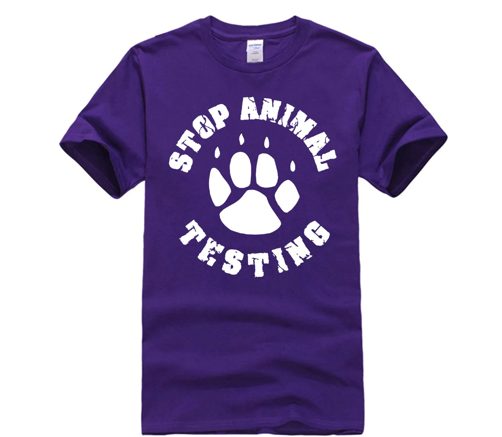

100% Cotton 2019 Brand Sales Quality Stop animal testing Fashion printing t shirt