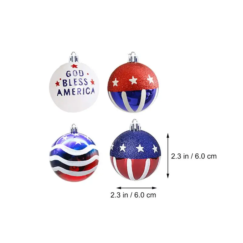 

12 Pcs Independence Day Balls Ornaments Hanging Pendants Party Decorative Props Home Party DIY Hanging Pendant