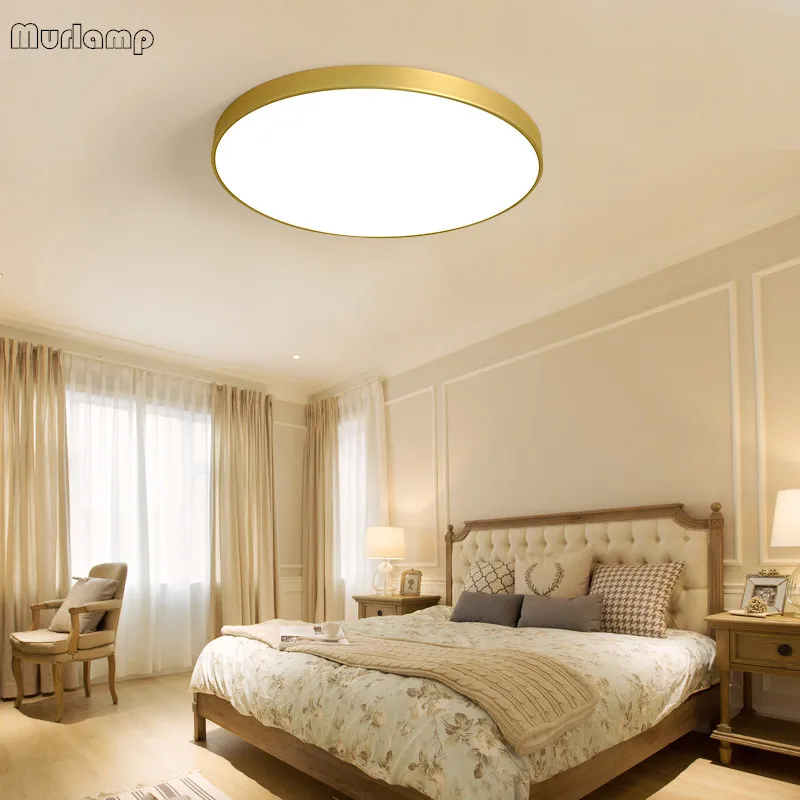Светодиодсветодиодный лампа Murlamp LED Modern железо акрил Round Gold 5c тонкая Светодиодная
