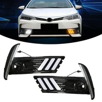car led daytime running light for toyota corolla 2017 on with turn signal amber lamp drving day light drl assembly