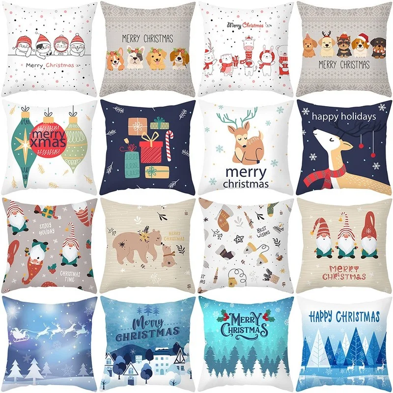 

45x45 см чехол для подушки с надписью "Merry Christmas", наволочка, рождественские украшения для дома, рождественские и Новогодние украшения, с новым г...
