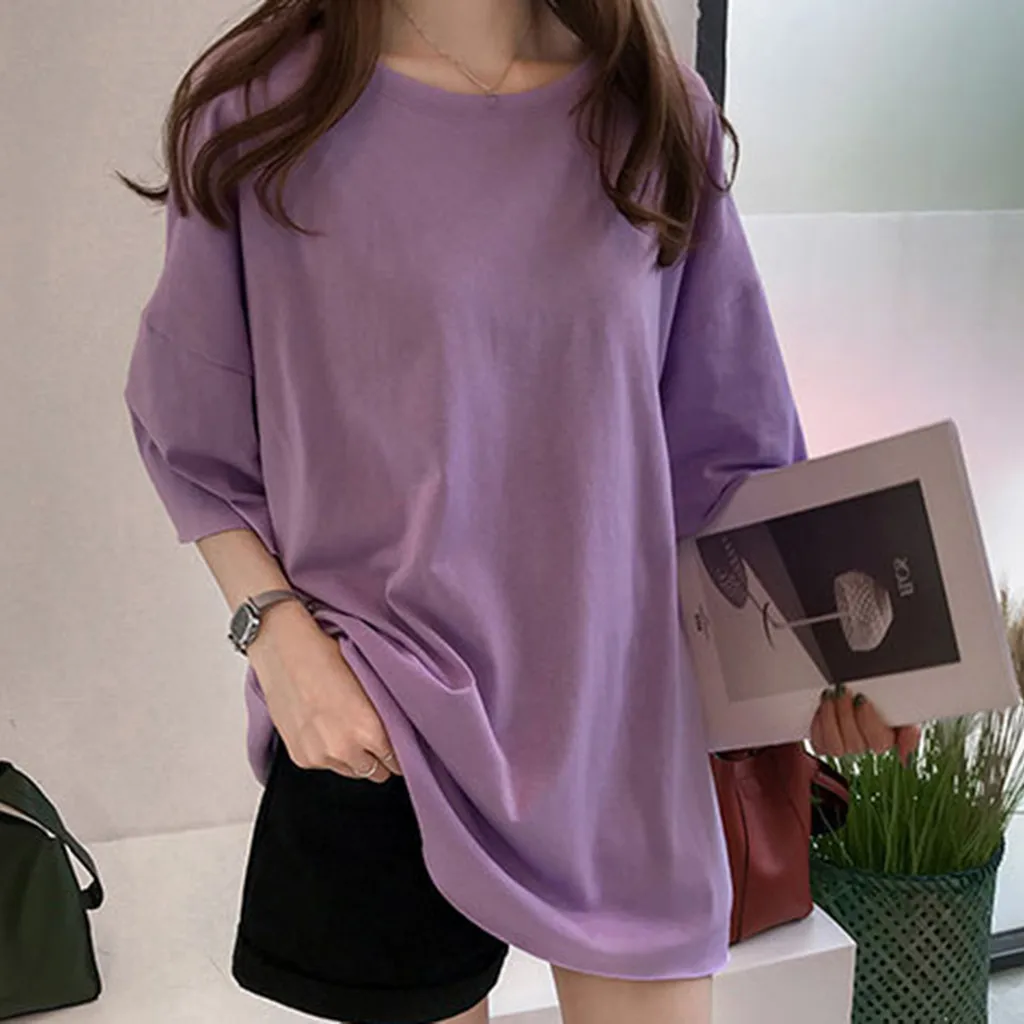 Модная однотонная Свободная блузка Повседневная Осенняя Женская негабаритная