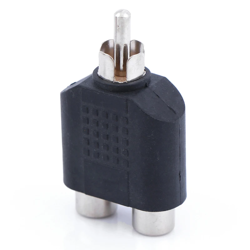 

1Pc RCA Y Splitter AV Audio Video Plug Converter 1 Male to 2 Female Adapter Kit