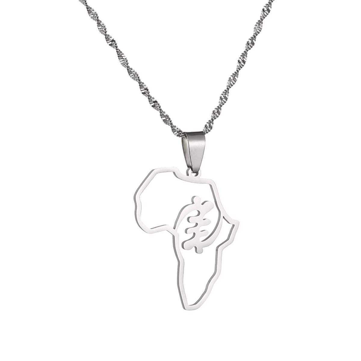 Ожерелье с подвеской в виде символа Африканской карты для женщин из нержавеющей