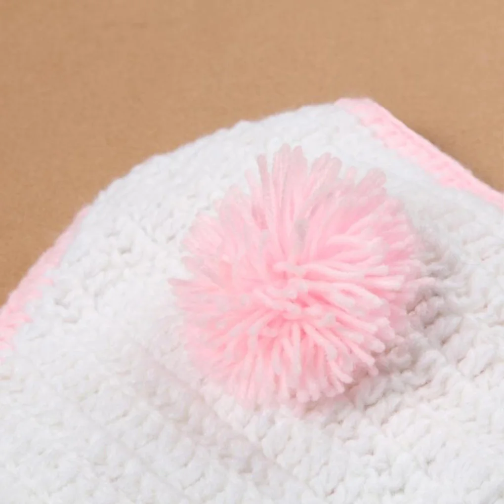 Newborns Props Photography Crochet Baby Hat Rabbit Handmade Bonnet Infant Newborn Studio Photo Session Prop | Детская одежда и