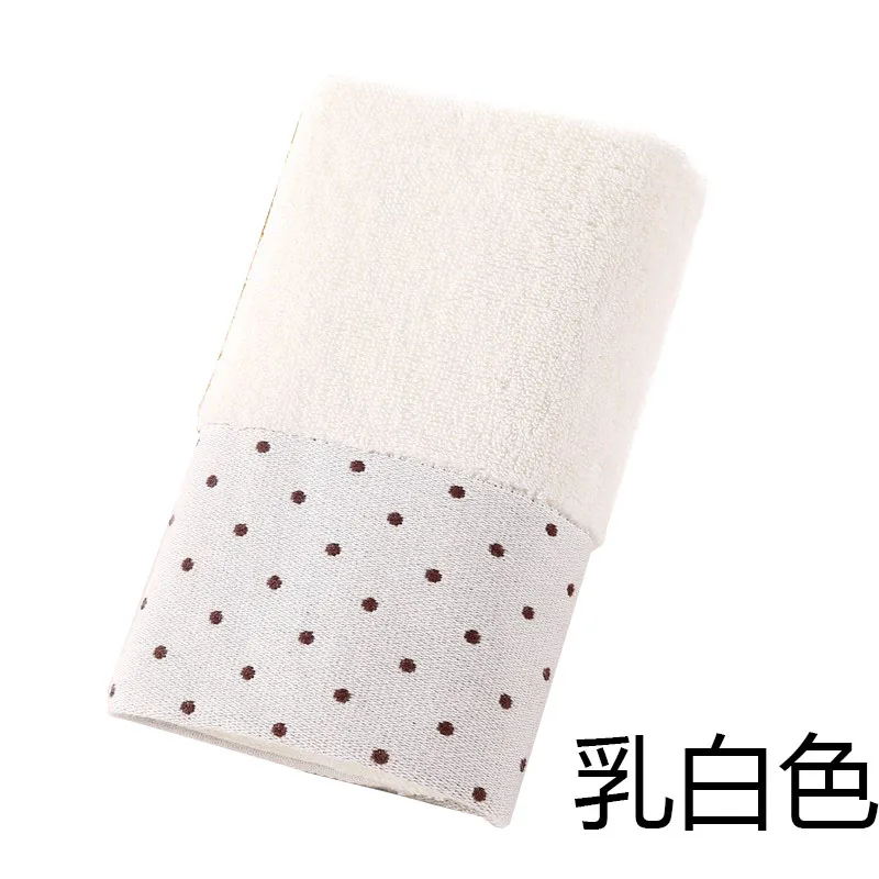 Cream White 34x75 см, хлопок, абсорбирующее, в горошек, одноцветное, мягкое, удобное полотенце для лица, для мужчин и женщин, для ванной, для путешествий, прямоугольное полотенце для лица - Цвет: Cream White
