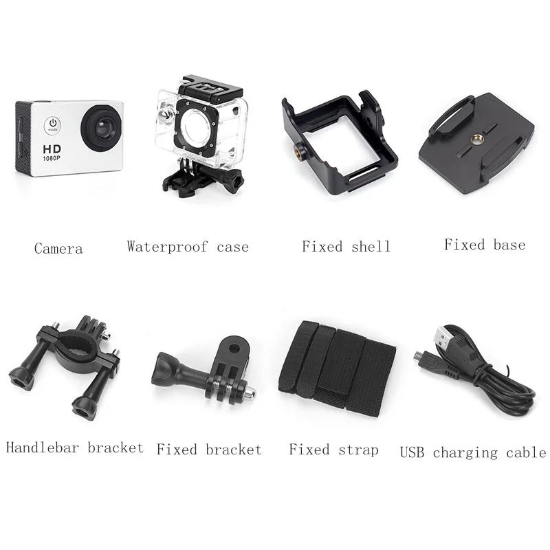 480P мотоциклетный видеорегистратор Спортивная экшн видеокамера Full Hd 30M