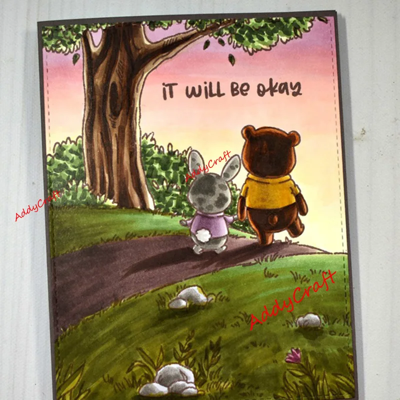 Животное партнер металлический Трафаретный вырубной штамп и прозрачные