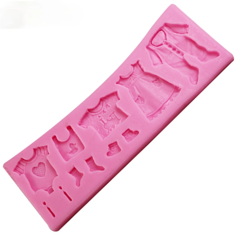

1pcs Baby Clothes Baby Series 3D Silicone Fondant Mold baby soap Cake Decorate Kitchen Bakeware Sugar Paste Candy Moulds