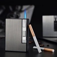10pcs capacity cigarettes boxex metal automatic cigarette case with lighter no fuel fashion gift for friends