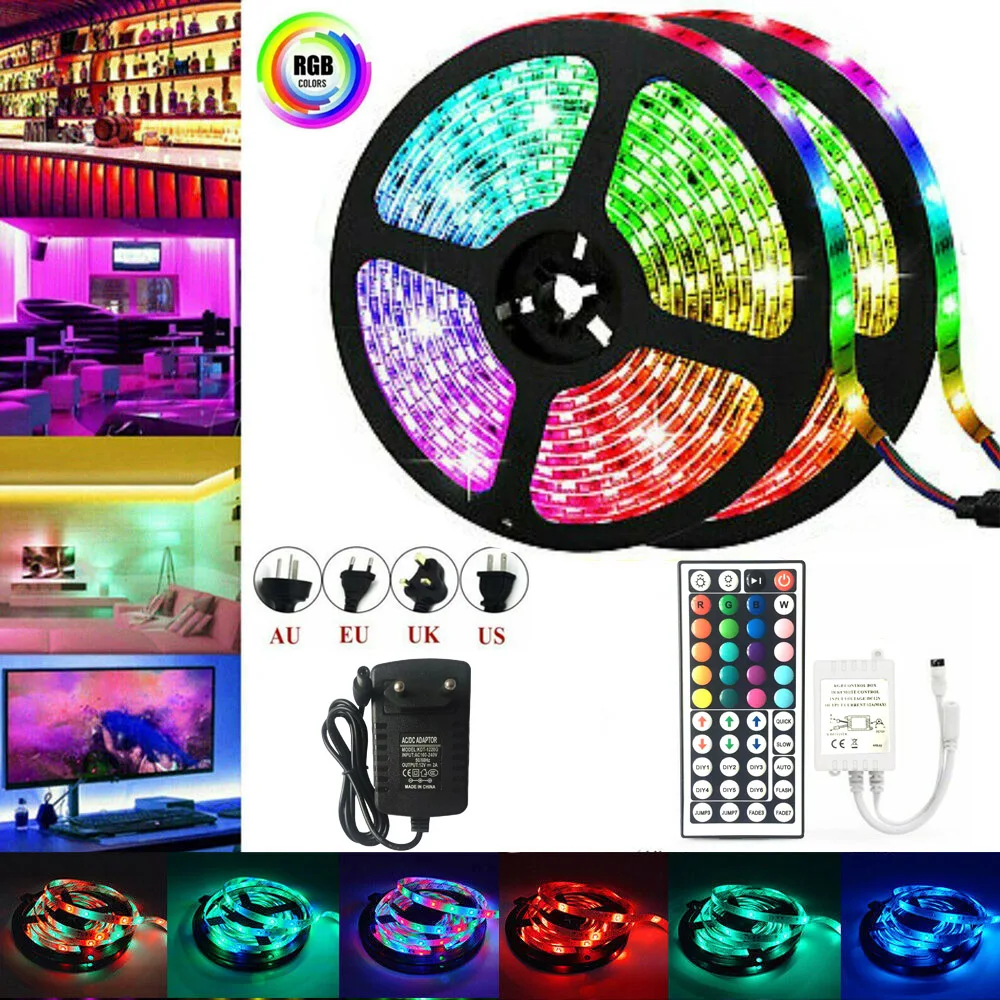 

RGB 5050 2835 Светодиодный светильник с дистанционным управлением DC12V 5 м/10 м/15 м/20 м водонепроницаемый гибкий светодиодный светильник-полоски для...
