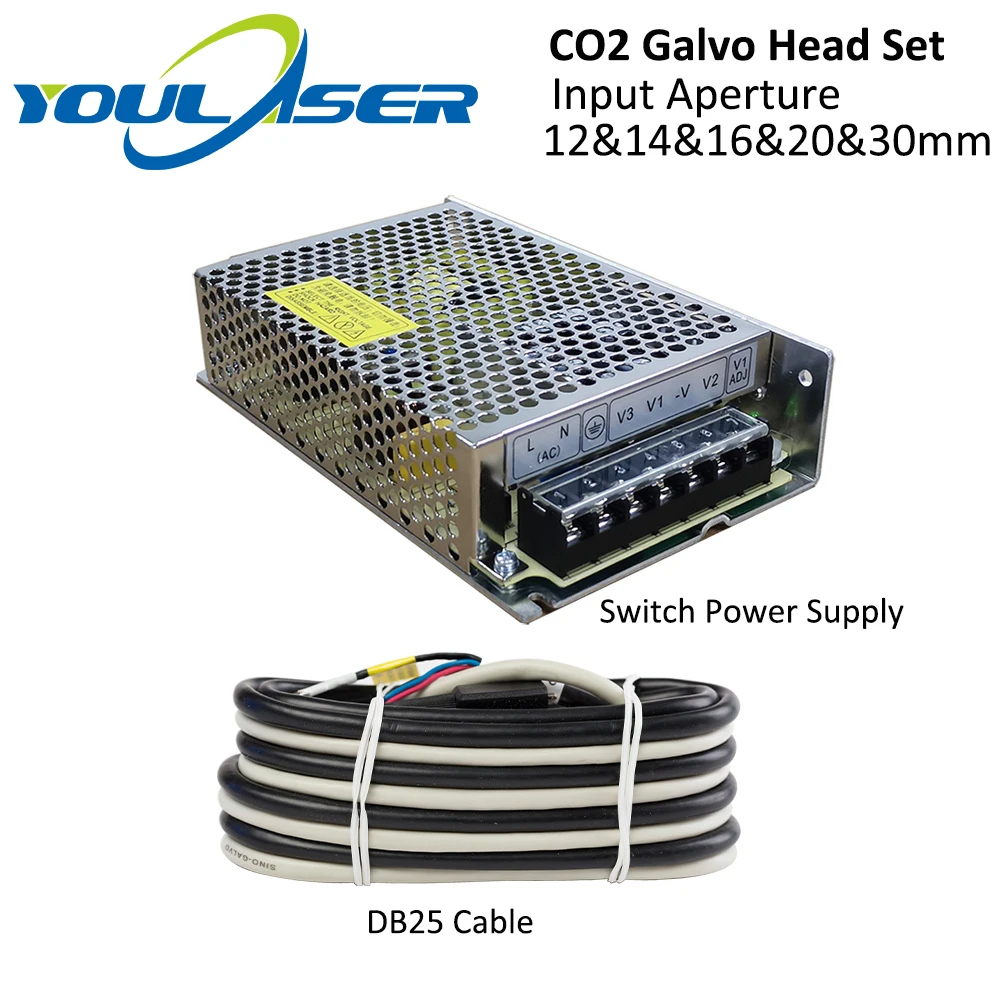 YOULASER CO2 лазерный сканирующий Galvo головка 10 6 мкм Входная диафрагма 12 мм 14 16 20 30