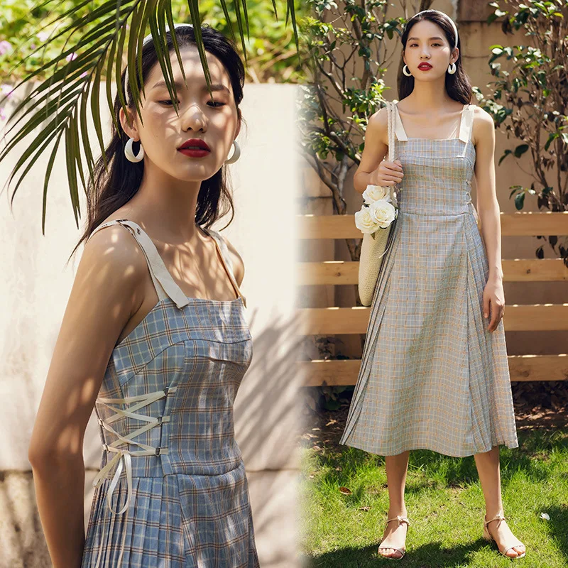 Женское платье в клетку свободное милое платье-миди с принтом для дня рождения на