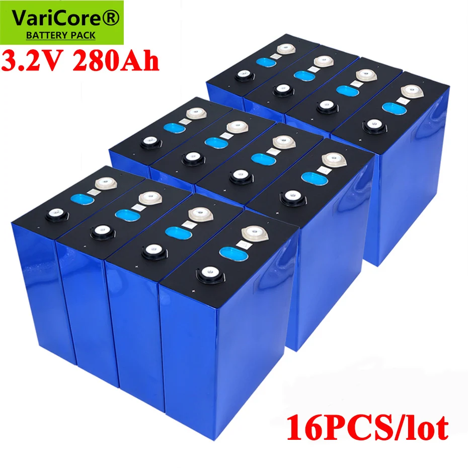 16 шт. VariCore 3 2 V 280AH Аккумулятор LiFePO4 12V 24V 280000mAh для E scooter RV система хранения солнечной