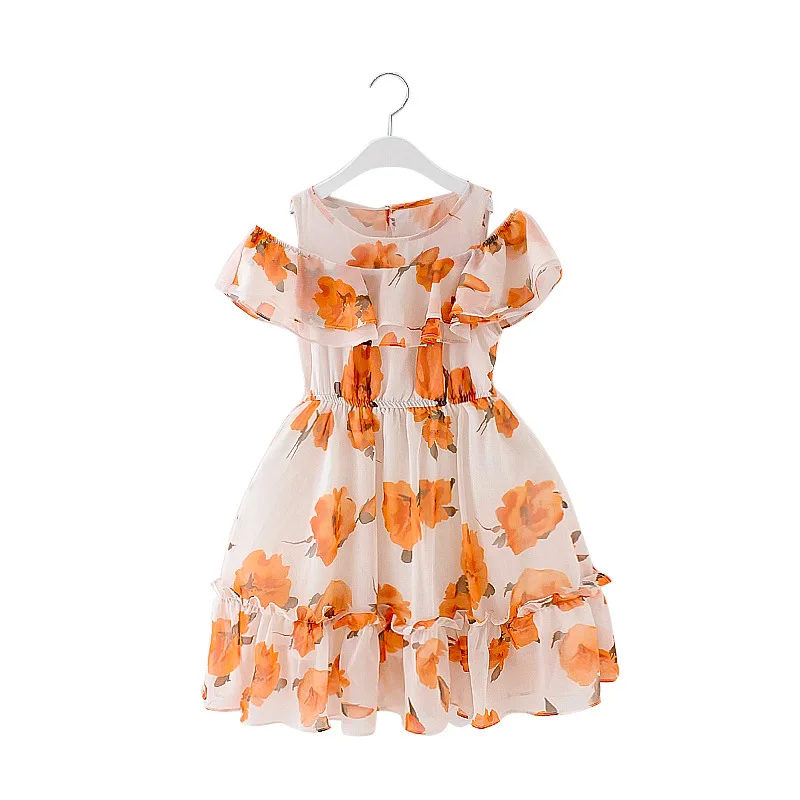 

Летнее Детское пляжное платье в богемном стиле; Элегантные платья принцессы с открытыми плечами и принтом для маленьких девочек; Одежда для...