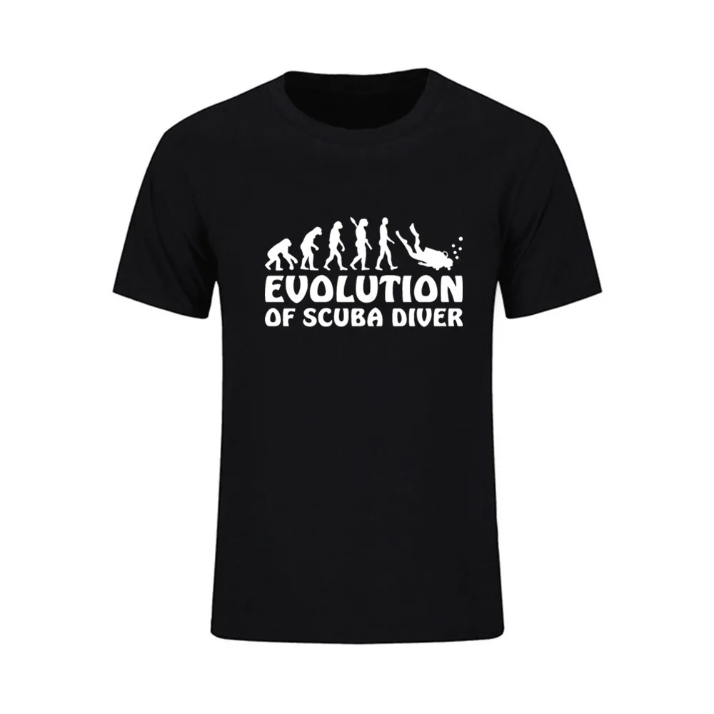 EVOLUTION OF SCUBA DIVER нырять флаг Винтаж футболки Для мужчин короткий рукав Футболка