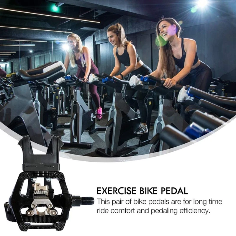 SPD Pedals with Toe Clip Straps for Shimano Bike Peloton Indoor Exercise Cycling | Спорт и развлечения