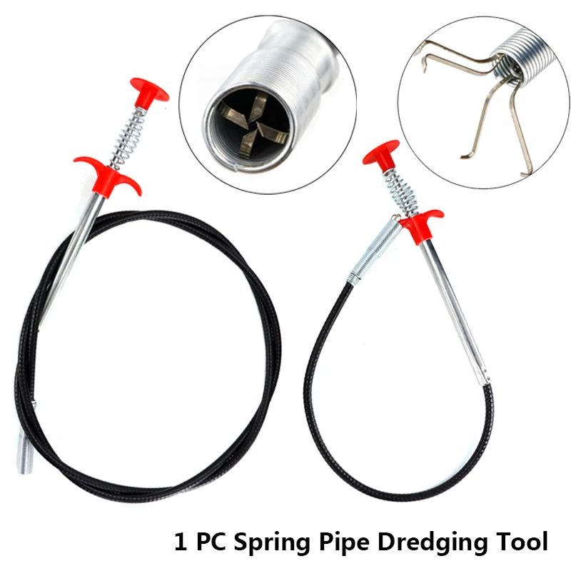 

Metal Wire Drain Sewer Dredge Kitchen Sink Cleaning Hook Sewer Dredging Device Spring Pipe Hair Dredging Tool Metal Wire 60cm