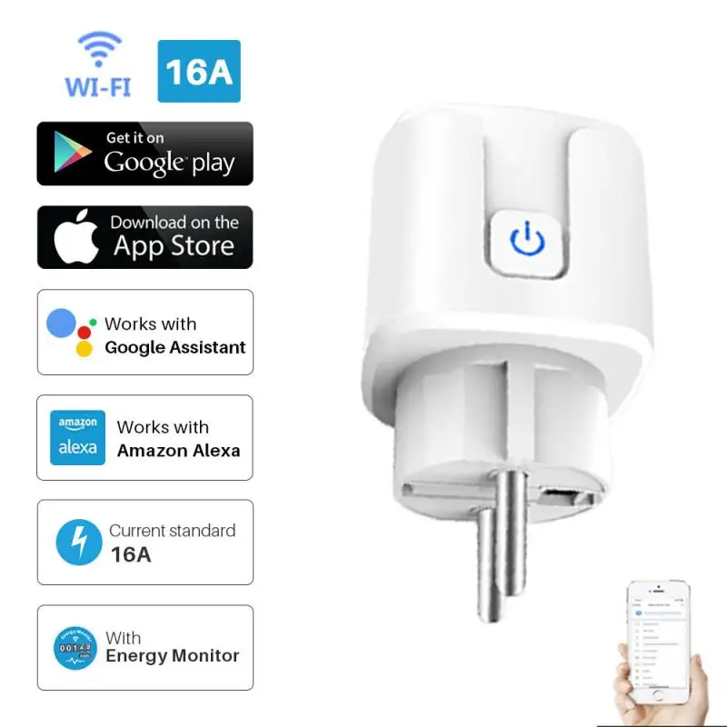 

Tuya ZigBee Smart Plug EU 16A Power Monitor Timer Socket Smart Home Wireless With Alexa Google Home Assistant Remote Control
