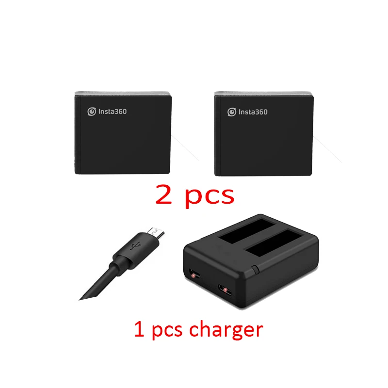 2 battery 1 charger Новая версия оригинальная Insta360 литиевая батарея и копия двойного зарядного устройства Insta 360 one X Panorama аксессуары для экшн-камеры - Цвет: 2 battery 1 charger