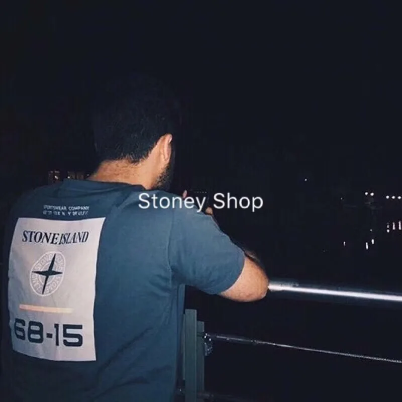 

Stone island 2021 summer new trend men's t-shirt offset printing casual half-sleeved tee
