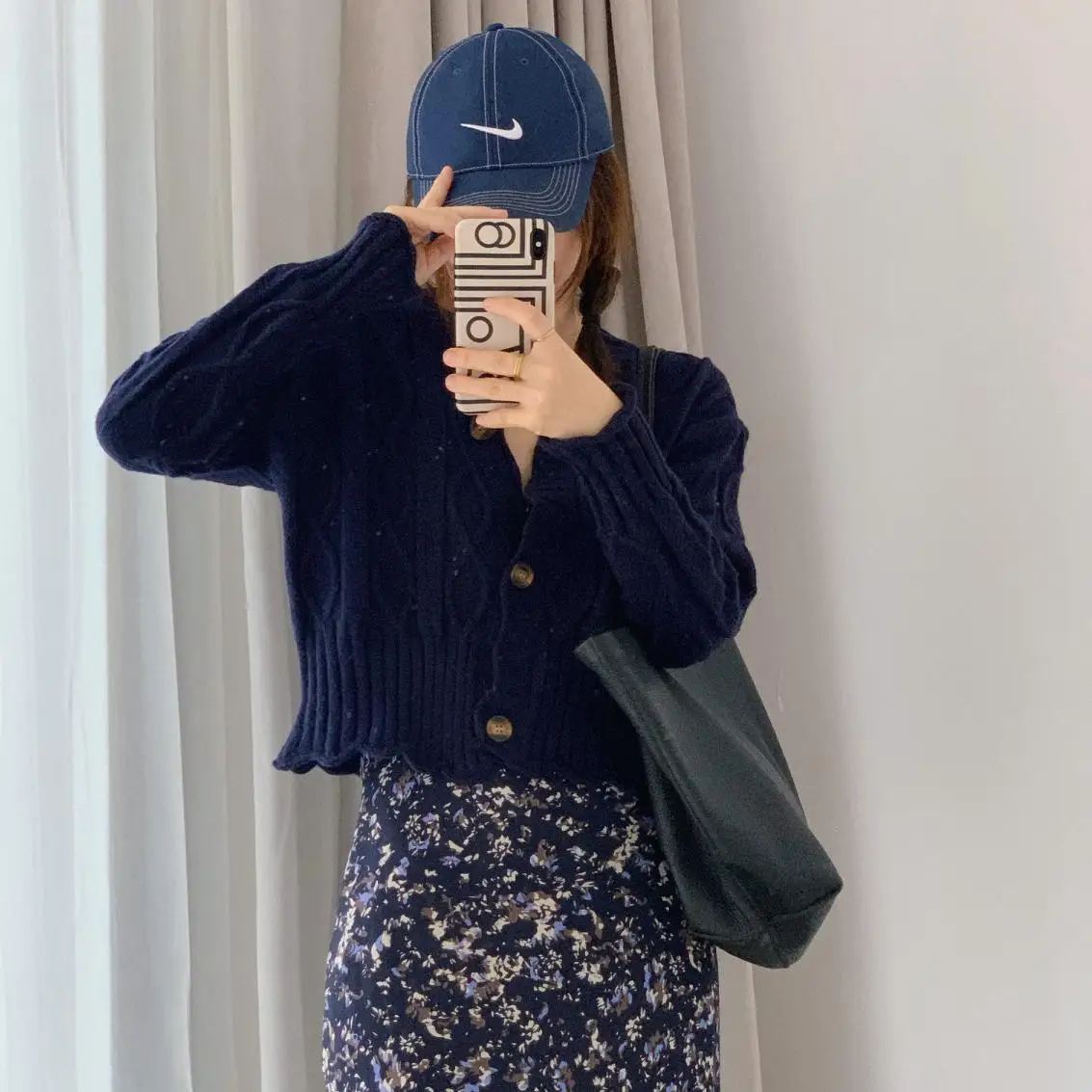 

All-match sweater coat V-neck single-breasted short knitted cardigan 2021 autumn and winter h fashion women's clothing