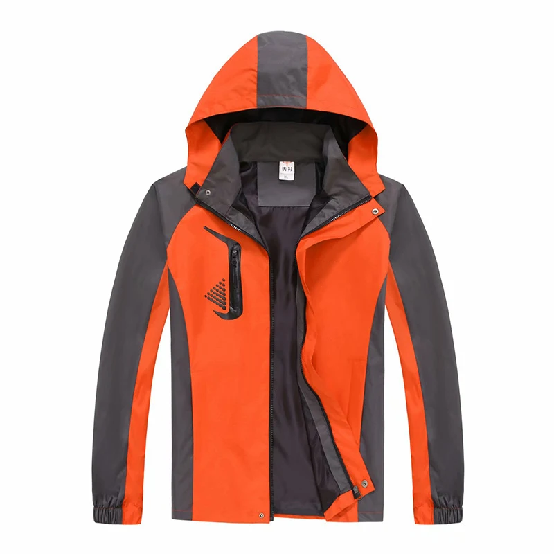 Ветровка водонепроницаемая унисекс верхняя одежда с капюшоном на молнии