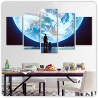5 piece super moon pictures overwatch video game poster wall painting for living room wall home decoration night view