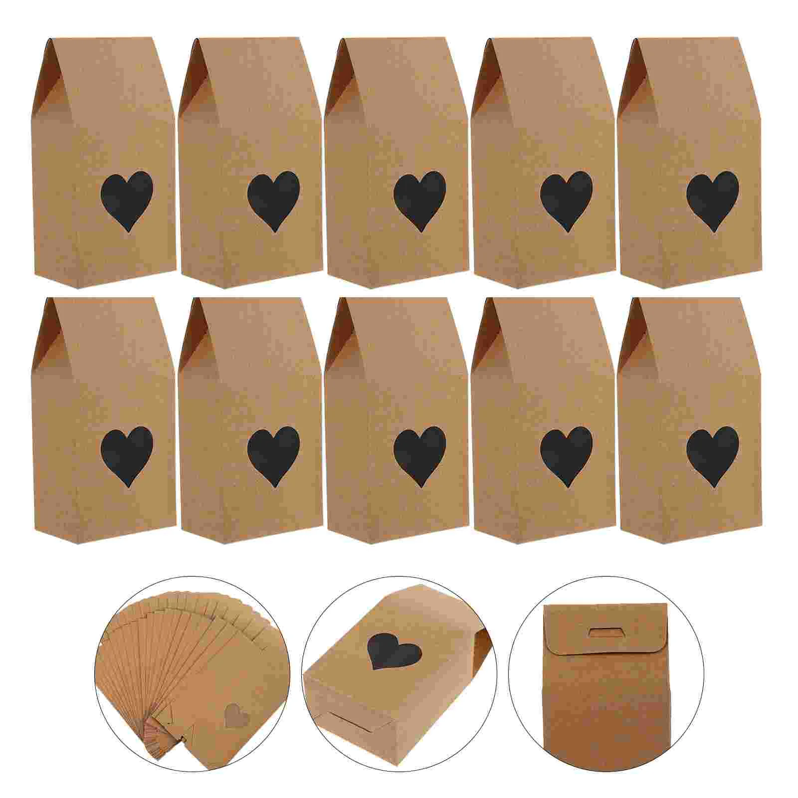 

25 шт., прозрачные подарочные коробки для закусок в форме сердца