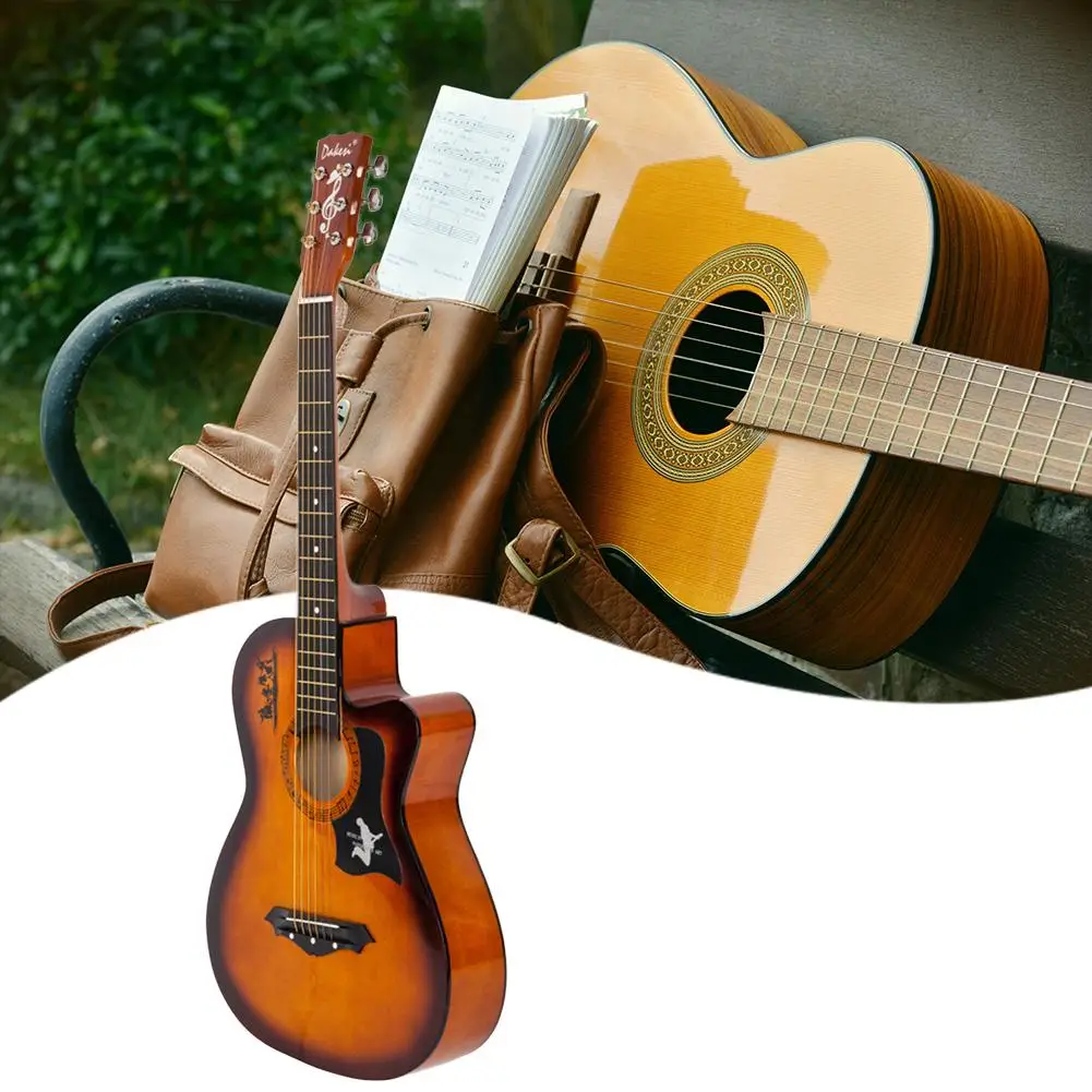 

DK-38C Basswood Guitar with Bag Strap Picks LCD Tuner Pickguard Strings Basswood Musical Instruments