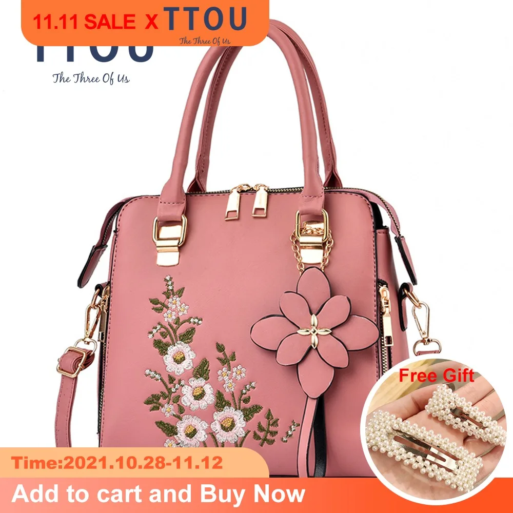 

Женская сумка с цветочной вышивкой и ручками сверху, повседневные женские сумки, роскошная сумка-мессенджер через плечо, дизайнерские сумк...