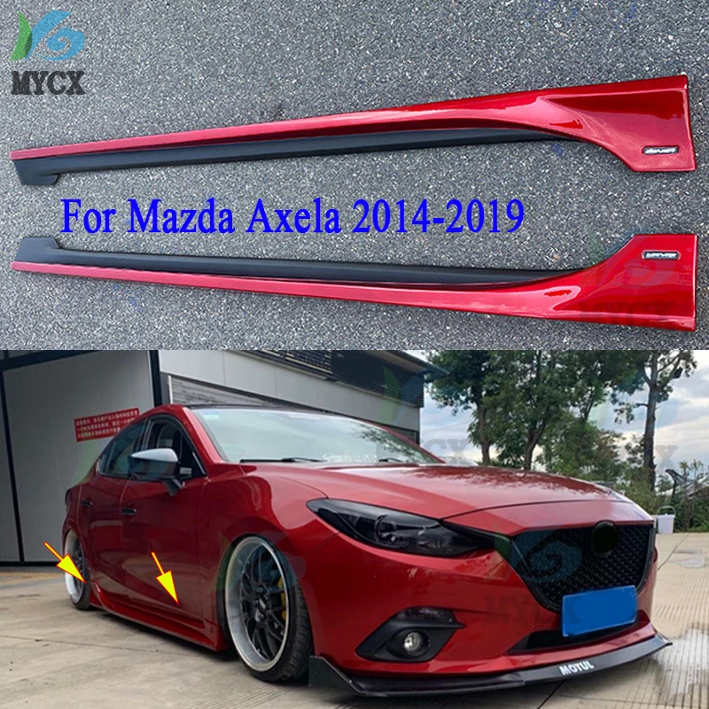 Conjunto de cubiertas protectoras de faldones laterales de pintura ABS de alta calidad, 2 piezas/1 Juego, apto para Mazda3 Axela 2014, 2015, 2016, 2017, 2018, 2019