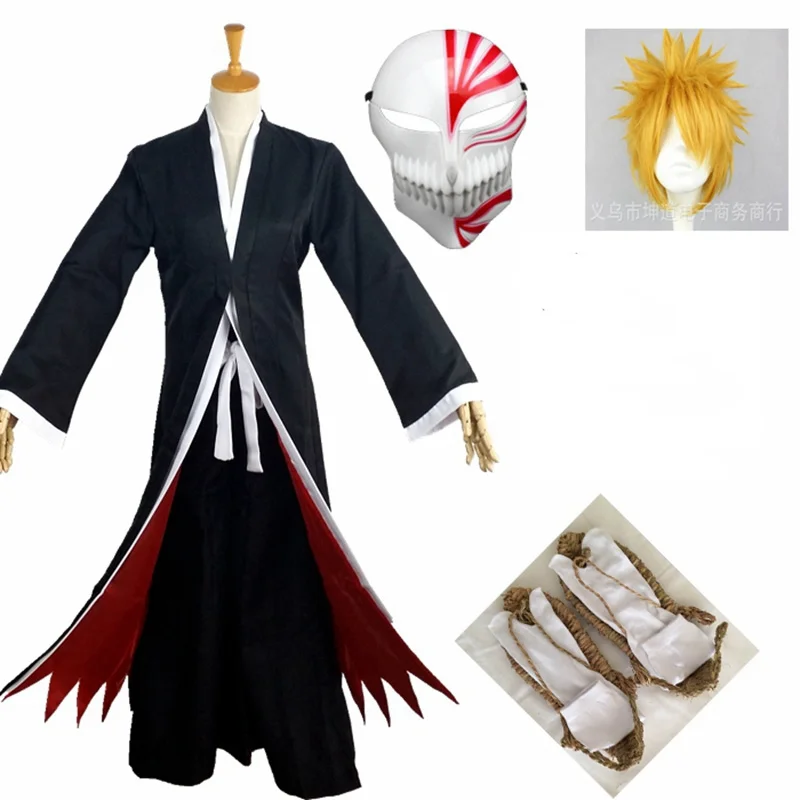 Аниме отбеливатель Kurosaki Ichigo Fullbring новый костюм Bankai Look Косплей Костюм Хэллоуин
