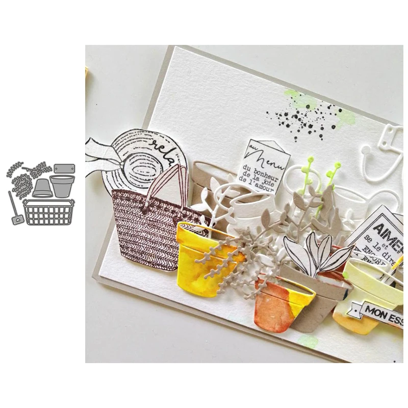 

Pot Set Metal Cutting Dies for Scrapbooking Handmade Tools Mold Cut Stencil New 2021 DIY Card Make Mould Model Craft Decoration